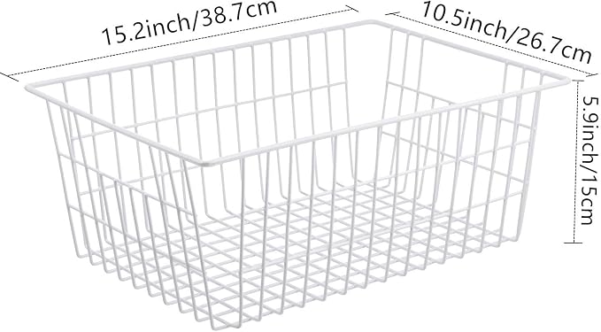 Redrubbit Wire Storage Baskets, Large Farmhouse Metal Freezer Basket Storage - Image 9