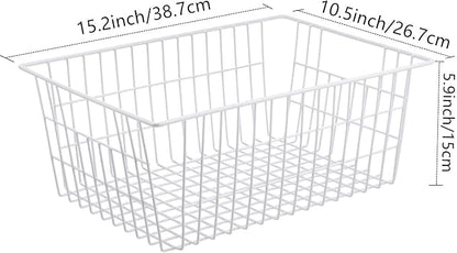 Redrubbit Wire Storage Baskets, Large Farmhouse Metal Freezer Basket Storage - Image 9