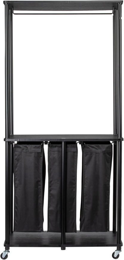 Household Essentials 3-Bag Laundry Center, Smooth Laminate Shelving, Sturdy - Image 7