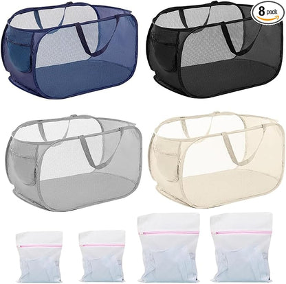 4Pcs Pop Up Laundry Hamper, FHDUSRYO Mesh Foldable Hamper by FHDUSRYO