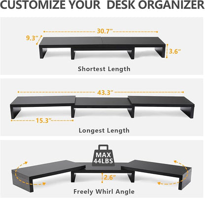 TAVR Dual Monitor Stand Riser Office Desktop Organizer Stand - Image 3