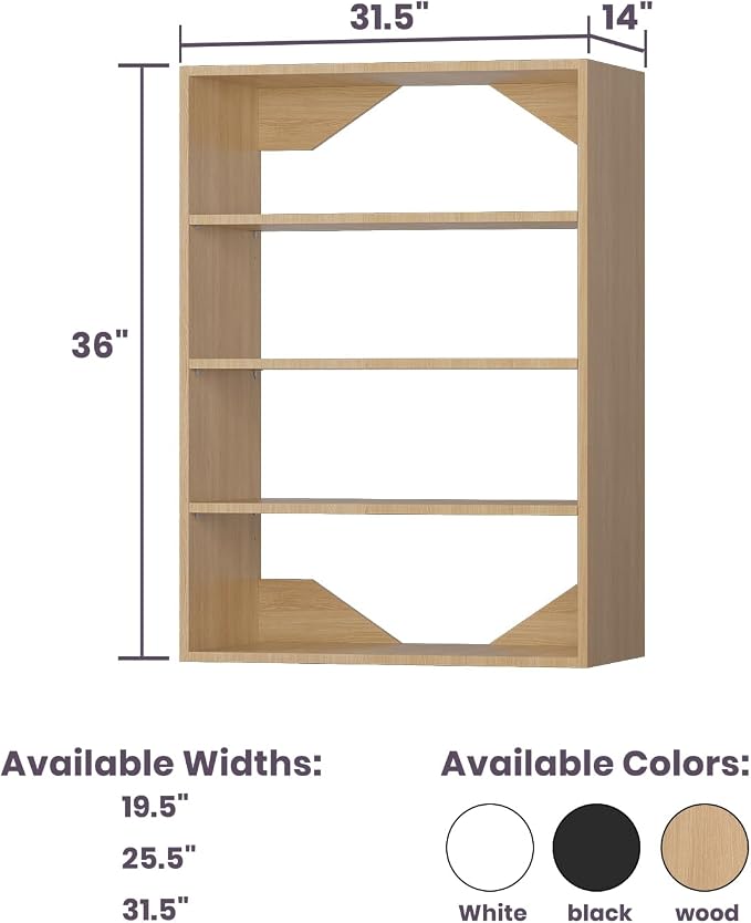 Short Tower Closet Mounted Storage Unit, Modular Closet System, Wood Closet - Image 2