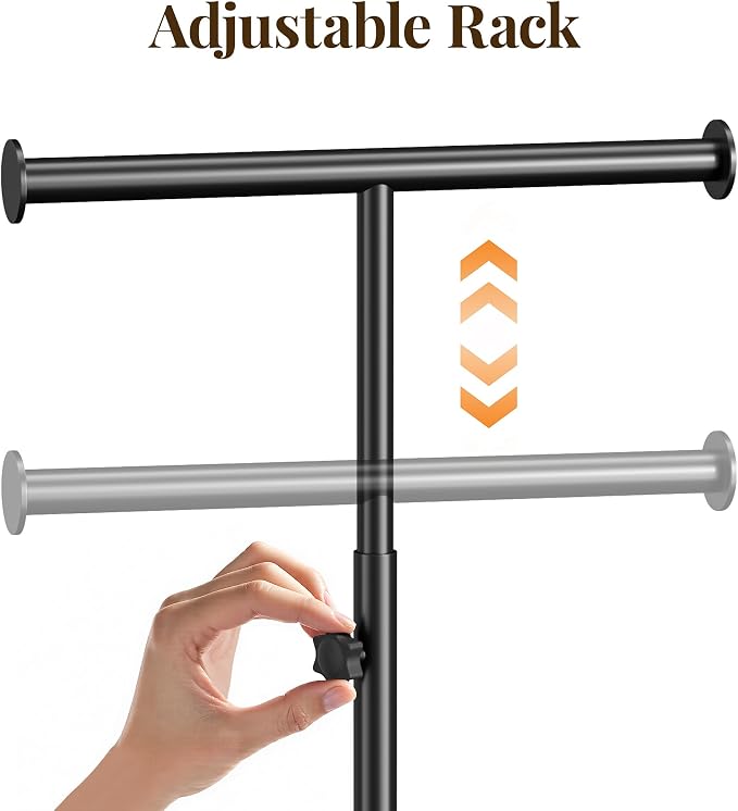 56" Shopping Bag Rack Stand, Adjustable Freestanding Tote Bag Display - Image 3