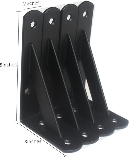 24 Pack L5 x H 3" Black Heavy Duty Shelf Brackets - Image 2