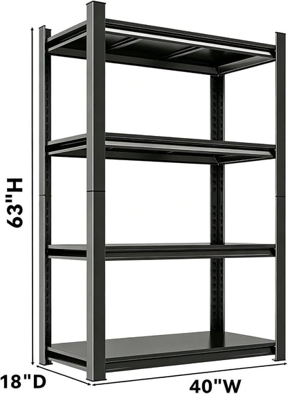 4 Shelf Storage Rack, Heavy Duty Adjustable Metal Shelving Unit, Garage & - Image 2
