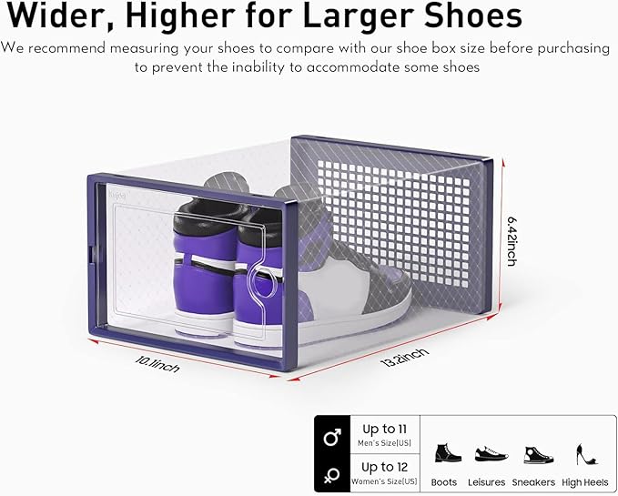 Kuject X-Large Shoe Storage Boxes 12 Pack, Entryway & Under-Bed Storage - Image 2