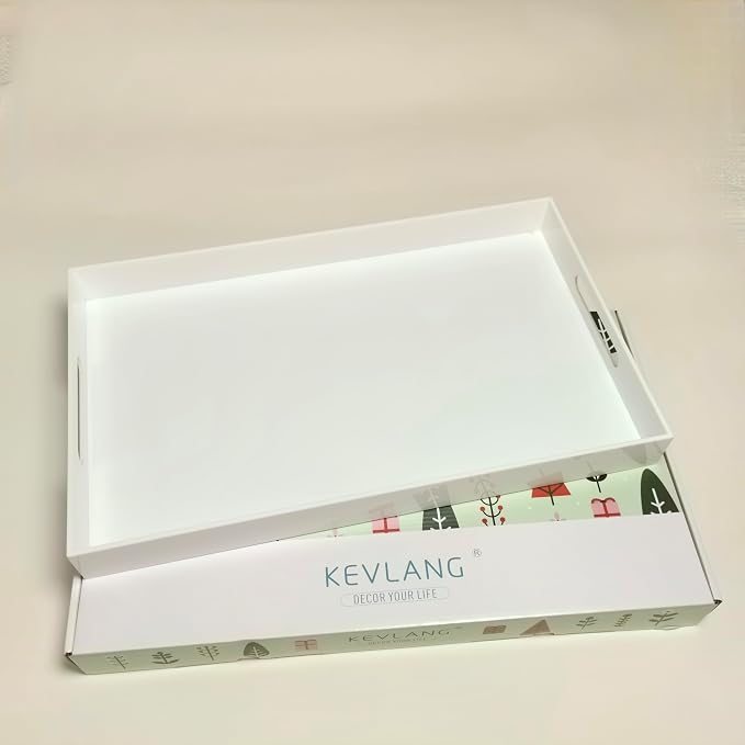 Glossy White Sturdy Acrylic Serving Tray - Image 7
