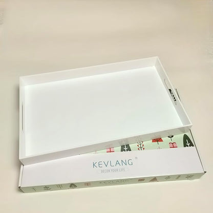 Glossy White Sturdy Acrylic Serving Tray - Image 7