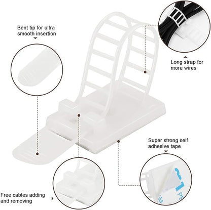 Adhesive Cable Management Clips, Extra Screw & Hole - Image 3