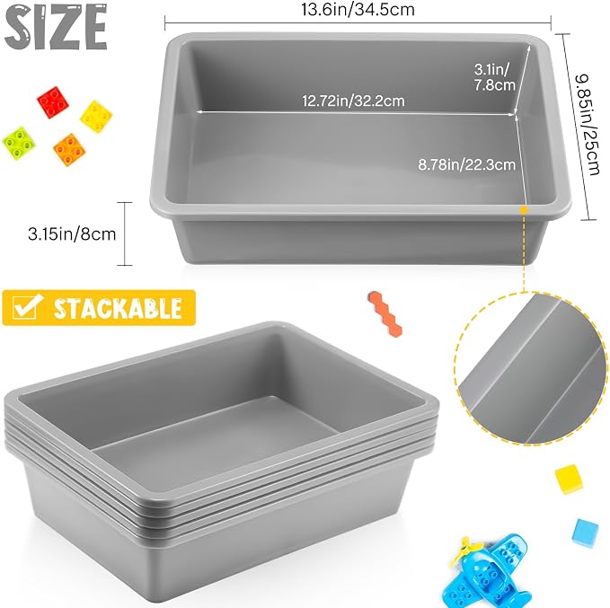 Hoteam 10 Pcs Flat Storage Organizer Tray Bin Paper Tray - Image 3