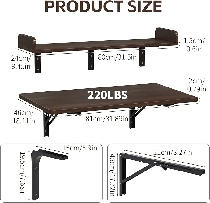 Nisorpa 2 Layers Wall Mounted Folding Table - Image 2