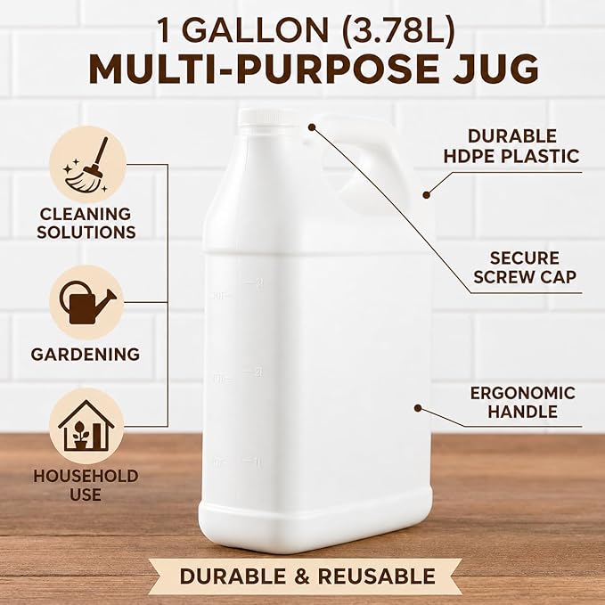kitchentoolz 1 Gallon Water Jug – Heavy-Duty HDPE Carboy - Image 6