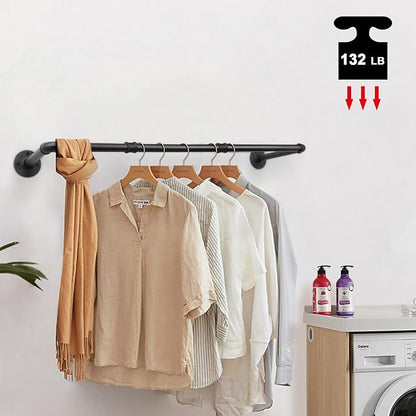 Livabber Industrial Pipe Clothes Rack, Heavy Duty Detachable Iron Garment Rack - Image 6