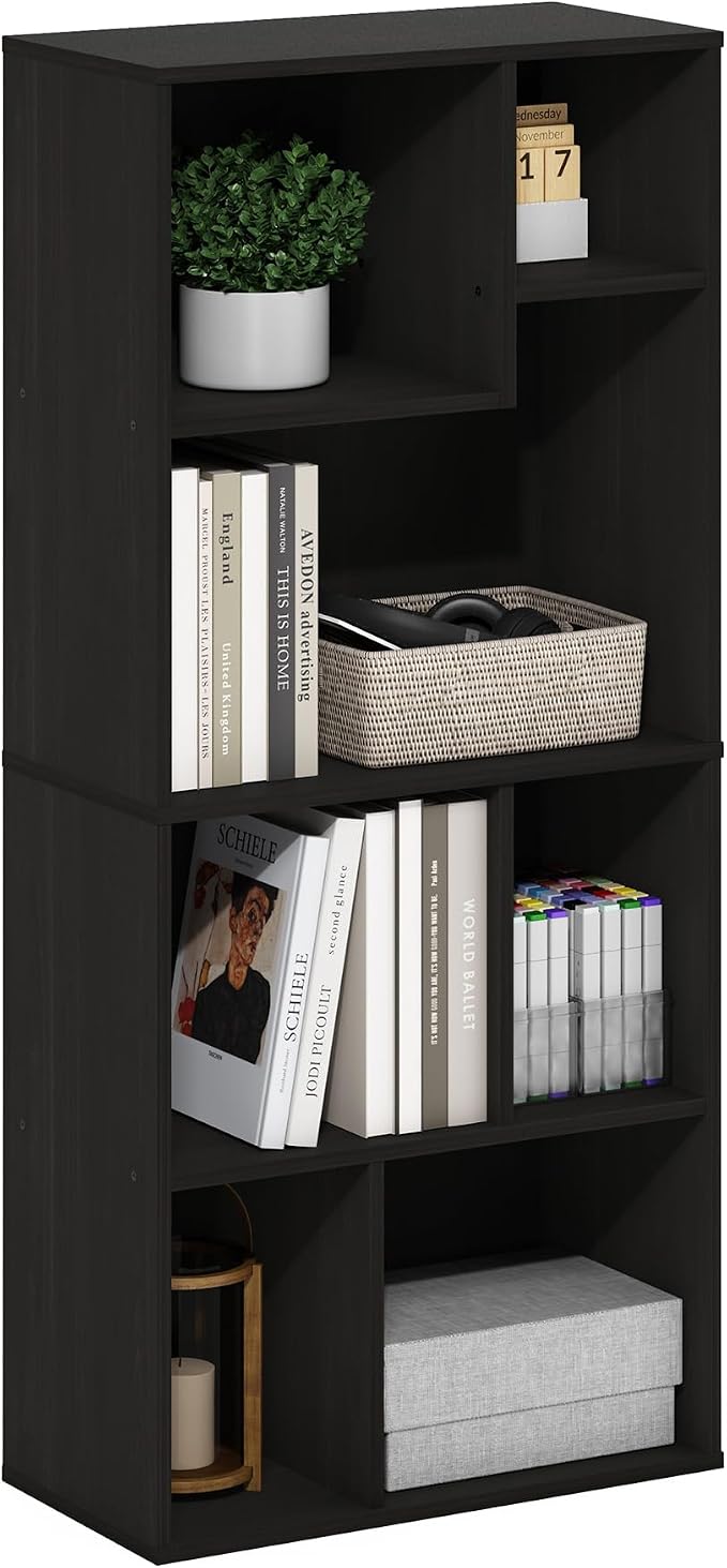 Furinno DALY Book Shelf, 7-Cube Bookshelf, Cube Storage Organizer Bookcase by Furinno-FitsYourSpaceFitsYourBudget