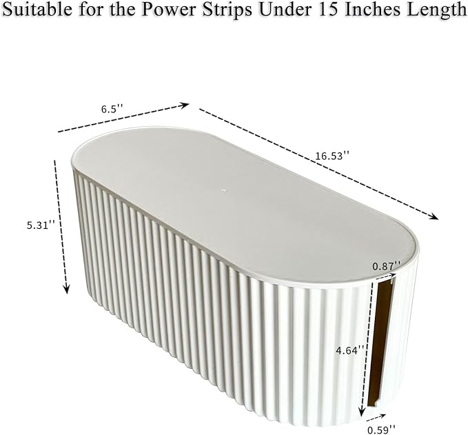 White Cable Management Box, Plastic Cable Box Organizer - Image 2