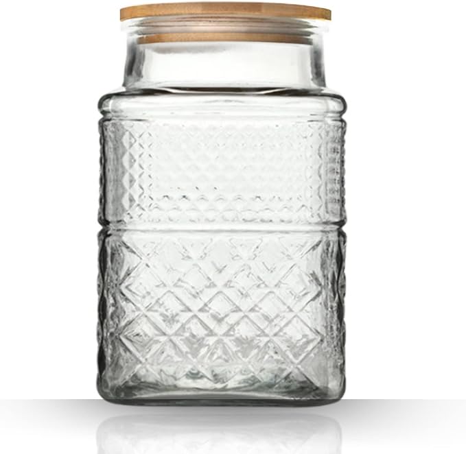 Large Glass Storage Jar, 60 FL OZ Glass Food Storage Containers by Prettidecor