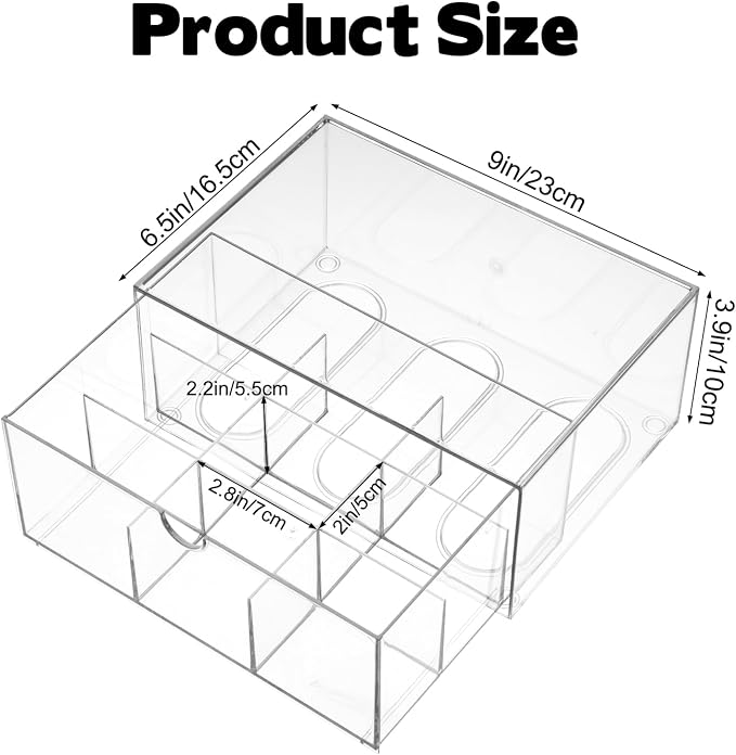 Rainmae Tea Bags Organizer Clear Acrylic Teabag Drawer Holder - Image 2