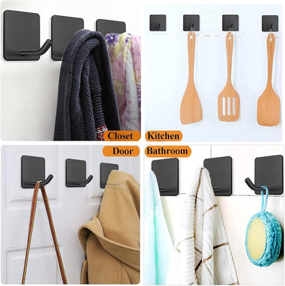 FOTYRIG Adhesive Towel Hooks No Drill Wall Hooks Stick on Wall Hangers Shower - Image 7