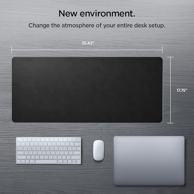 Spigen Desk Pad 35.4" x 15.7" Non-Slip Base Waterproof PU Leather Desk Mat Desk - Image 7