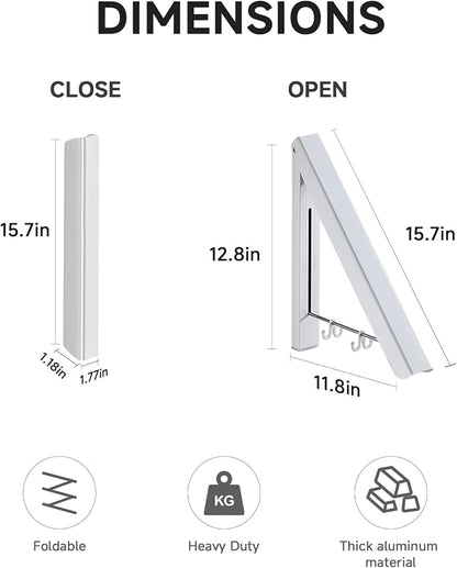 Retractable Clothes Drying Rack, Space Saver Wall-Mounted Retractable & - Image 2