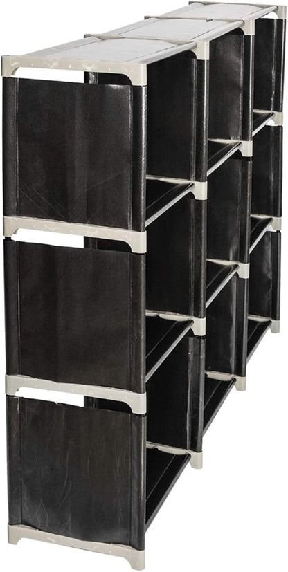 3-Tier 9-Cube Storage Shelf Organizer, Metal Tube and Non-Woven Fabric Storage - Image 3