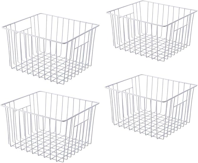 Freezer Baskets Storage Organizer, Refrigerator Metal Wire Basket bins by lonpute