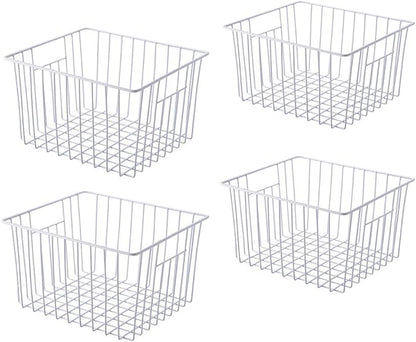 Deep Refrigerator Organizer Baskets, Metal Wire Baskets by lonpute