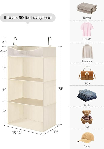 StorageWorks Hanging Closet Organizer, 3-Shelf Hanging Closet Shelves - Image 3