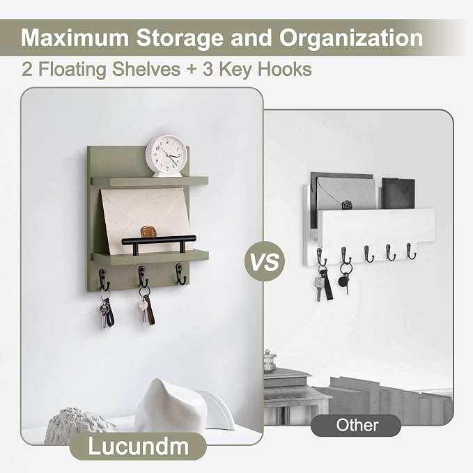 Key Holder Wall Mount, Mail Shelf Decor - Image 4