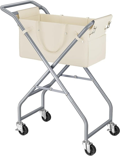 No-Bend Laundry Cart- Rolling Hamper by Unknown