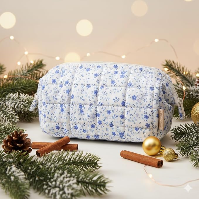 BAGSMART Makeup Bag Travel Toiletry Bag, Puffy Padded Make Up Bags - Image 2