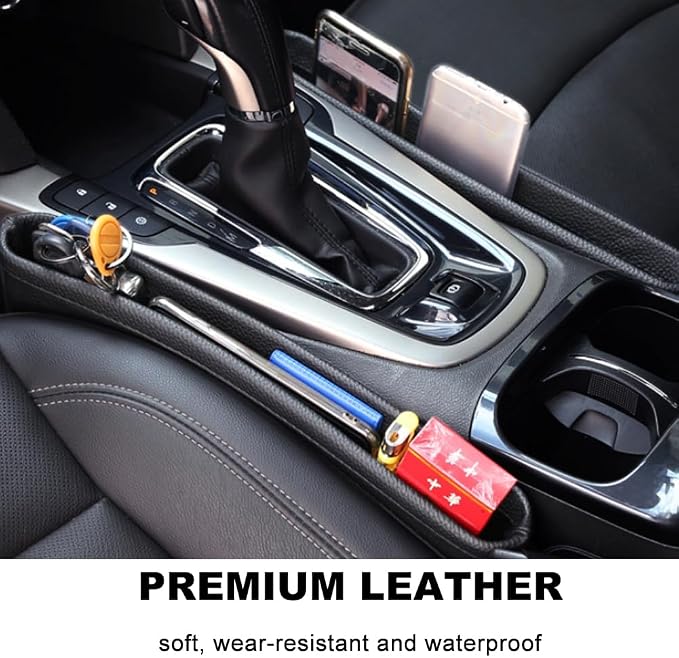 Tumecos Car Seat Pockets PU Leather Car Console Side Organizer Seat Catcher - Image 6