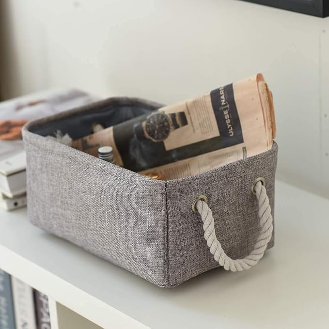 Storage Basket Fabric Sturdy Canvas Storage Bins Organizer - Image 5