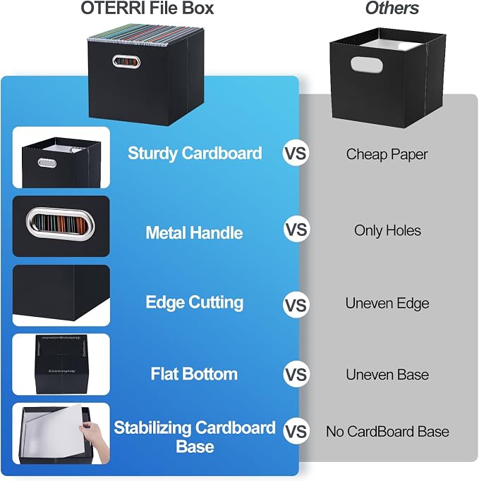 Portable Collapsible Cardboard File Box - Image 5