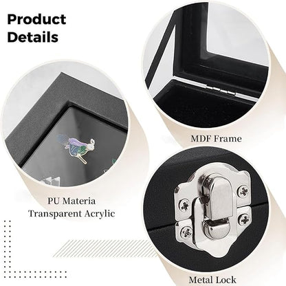7.8 x 5.9 Inches Small Pin Display Case, Dustproof Pin Collection Showcase - Image 4
