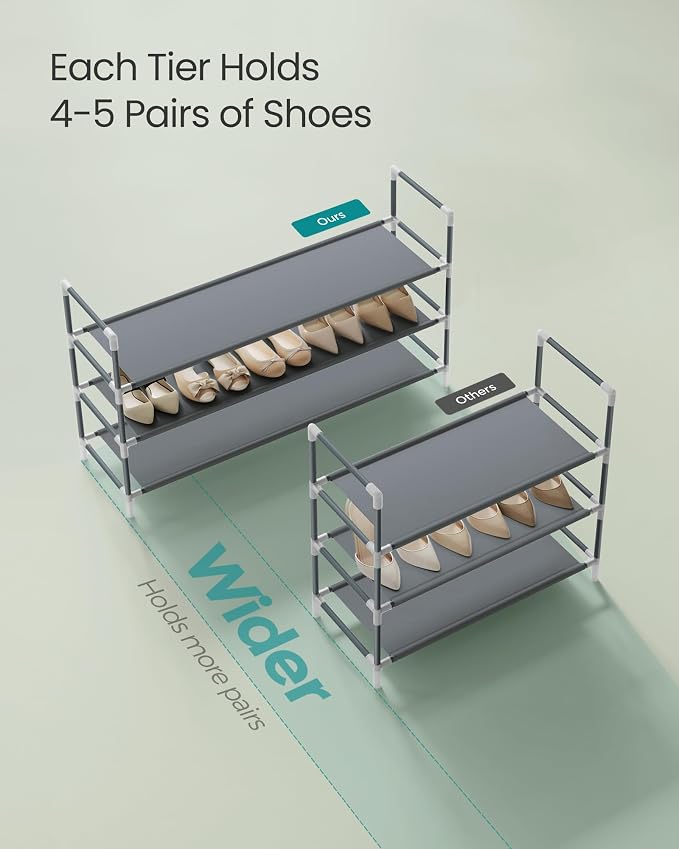 SONGMICS 3-Tier Shoe Rack, Shoe Storage - Image 4