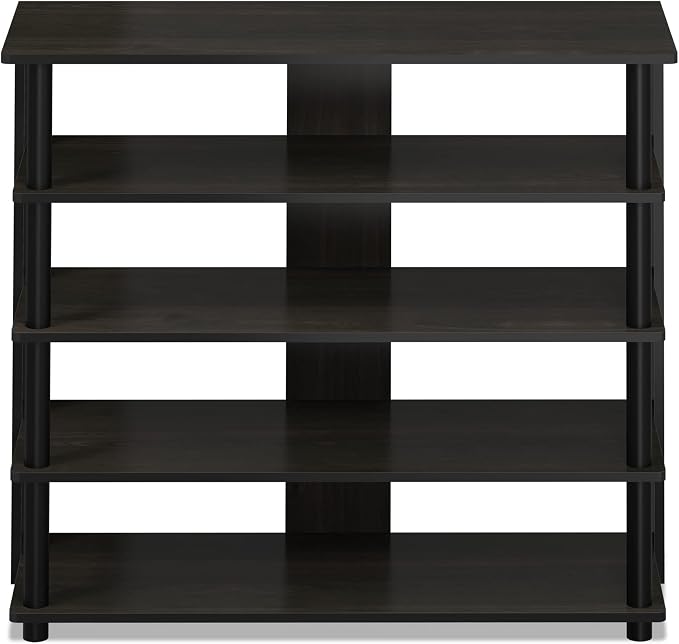 Furinno Turn-N-Tube 5 Tier Wide Shoe Rack, Espresso/Black 32 Inch - Image 6