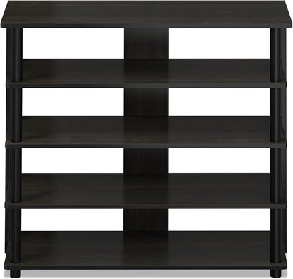 Furinno Turn-N-Tube 5 Tier Wide Shoe Rack, Espresso/Black 32 Inch - Image 6