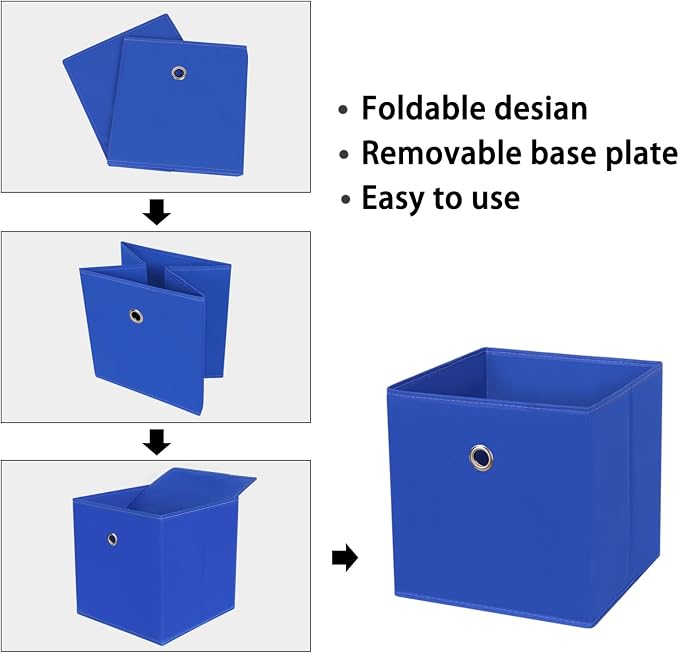 Foldable Storage Cubes Bins, 11 Inch Cloth Storage Cube Fabric Storage Box - Image 6