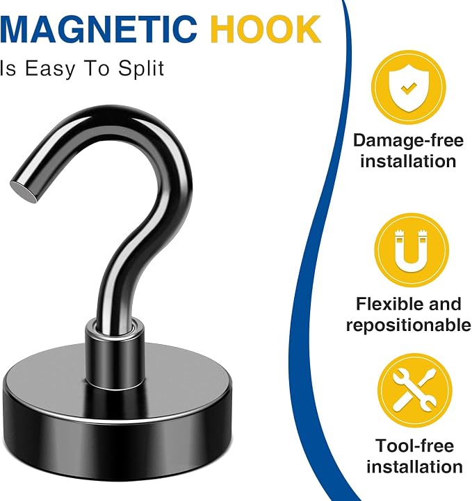 E BAVITE Magnetic Hooks, 50 LB Heavy Duty Magnet - Image 4