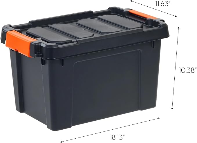 Heavy Duty Storage Container, 5 Gallon Capacity, Stackable Plastic Tote - Image 5