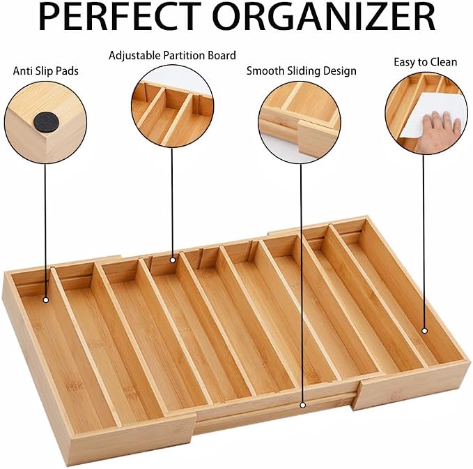 K Cup Holder Bamboo Coffee Pod Holder Drawer Organizer, Expandable K Cup Pod - Image 8