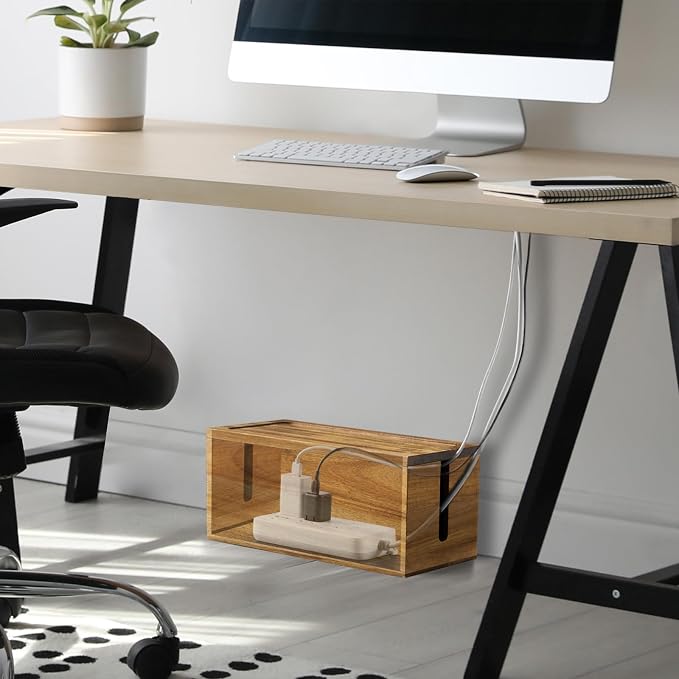 Acacia Wood Cable Management Box - Image 7