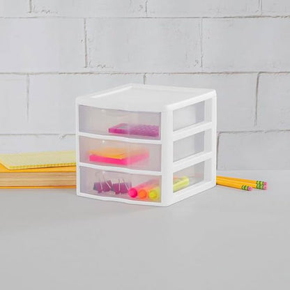 Sterilite Clearview 3-Drawer Cart Small Plastic Storage Organizer, Containers - Image 6