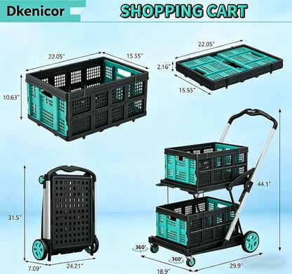 Collapsible Shopping Cart, 8-in-1 200LBS Multi Functional Utility Cart - Image 6