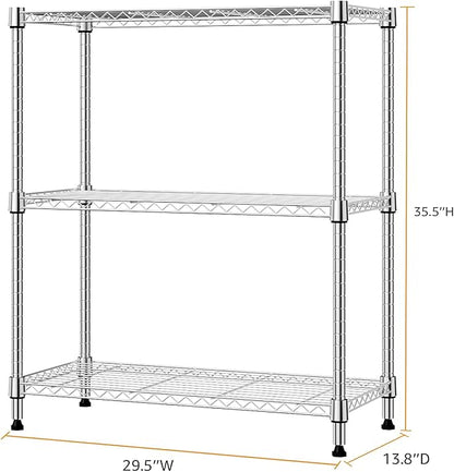750 lbs 3 Tier Storage Rack Metal Wire Shelving Unit, Storage Standing Shelf - Image 3