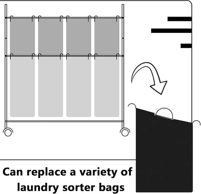 Windyun 3 Pcs Hypotenuse Laundry Sorter Replacement Bags Hamper Cart Removable - Image 4