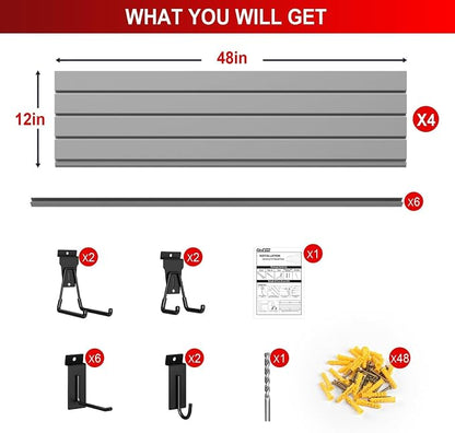 4'H x 4'W Slatwall Panel Garage Wall Organizer - Image 2