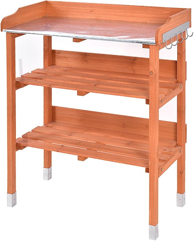 New Outdoor Garden Wooden Potting Bench Work Station Table Tool Storage Shelf by Unknown