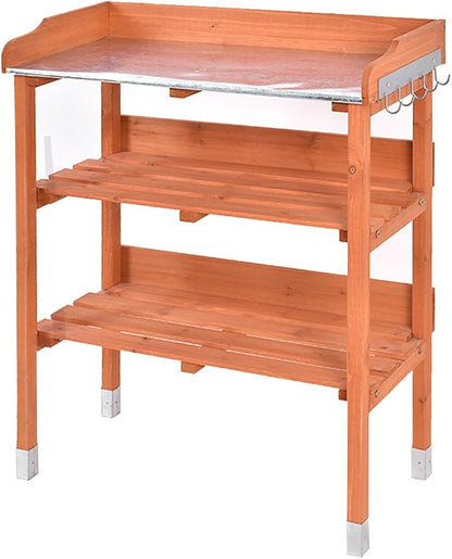 New Outdoor Garden Wooden Potting Bench Work Station Table Tool Storage Shelf by Unknown